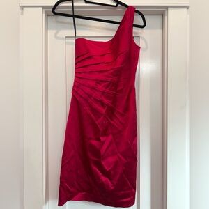 Chic Asymmetrical magenta Dress